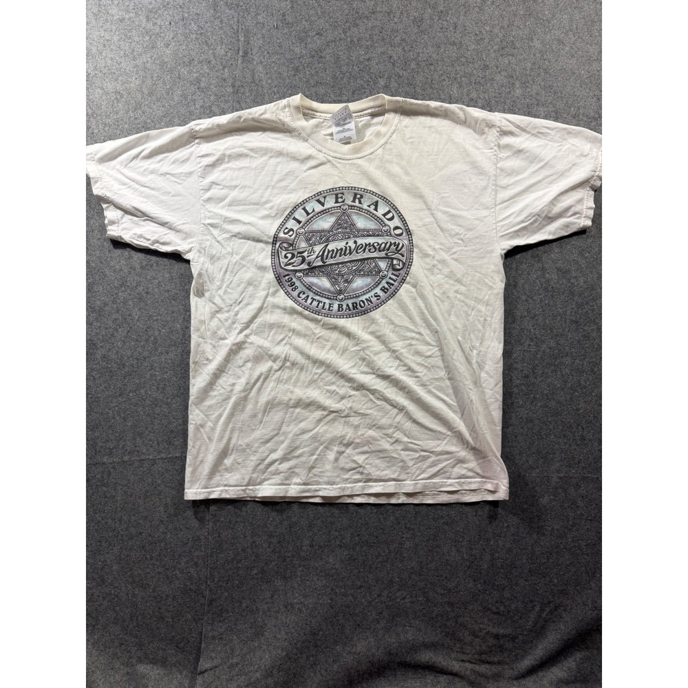 Vintage 1998 Cattle Barons Ball Silverado 25th Anniversary T-Shirt XL White
